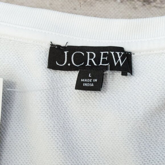 NWT J. Crew Lace Up Sweatshirt in White size L - Picture 6 of 8